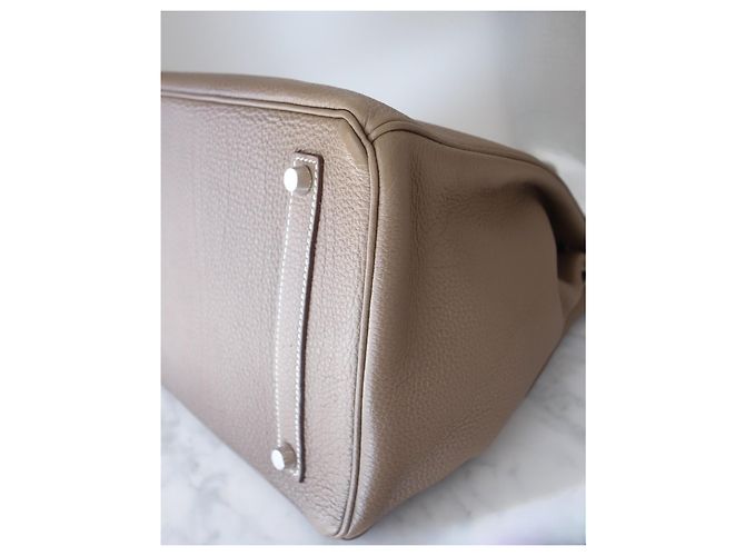 Hermès Birkin 35 Handtasche Etoupe Grau - Ansicht 9