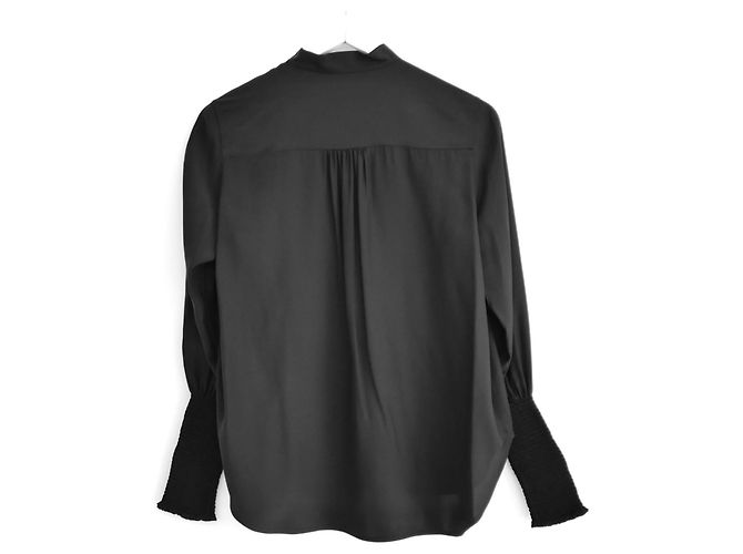 Rag & Bone Blusa Maris in seta nera Nero - vista 4