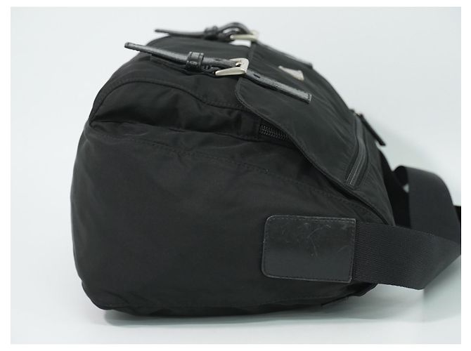 Prada Sac Messager Tessuto Medium avec Boucle Zippée Noir - vue 3