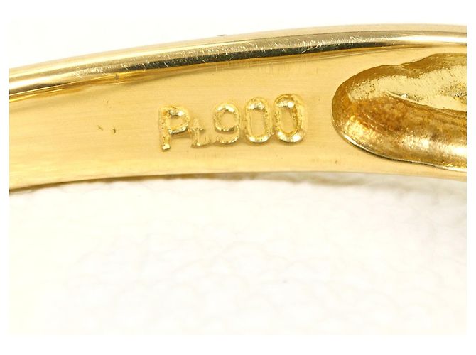 Autre Marque Ehering aus PT900 Platin und 18K Gelbgold Golden - Ansicht 5