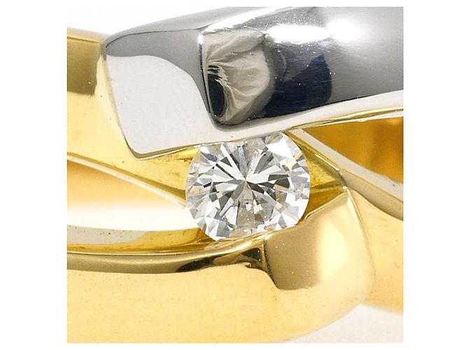 Autre Marque Ehering aus PT900 Platin und 18K Gelbgold Golden - Ansicht 2