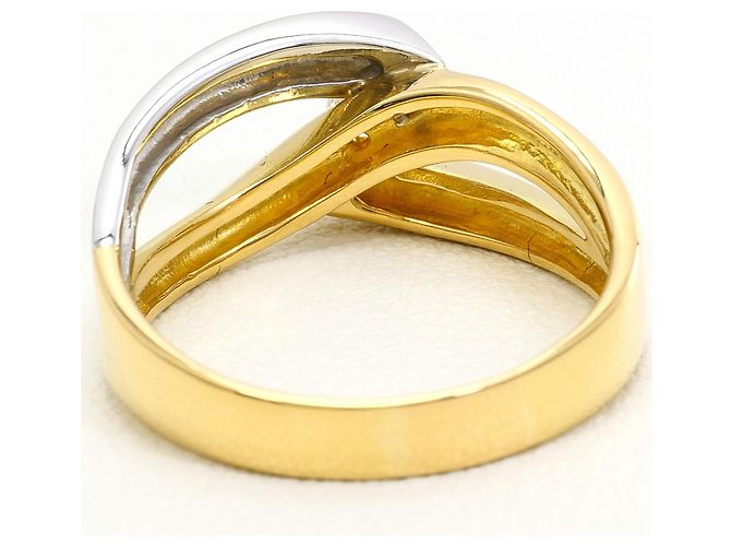 Autre Marque Ehering aus PT900 Platin und 18K Gelbgold Golden - Ansicht 4