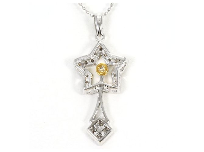 Autre Marque Colar de ouro 18K com diamantes Dourado - vista 3