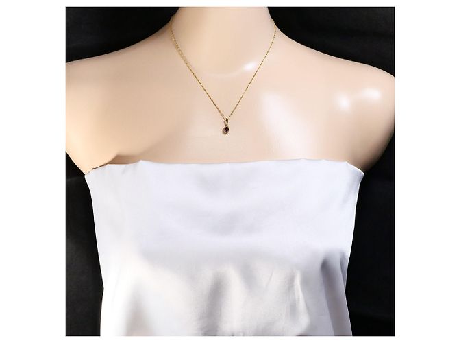 Autre Marque Collana in oro giallo 18K con tormalina rosa D'oro - vista 5