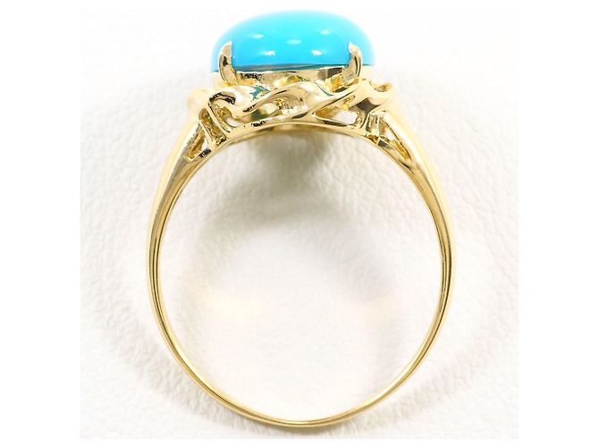 Autre Marque Ringband aus 18K Gelbgold mit Türkis Golden - Ansicht 2