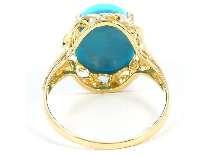 Autre Marque Ringband aus 18K Gelbgold mit Türkis Golden - Ansicht 3