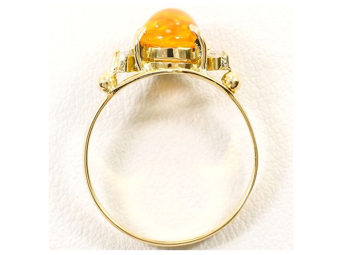 Autre Marque Ehering aus 14K Gelbgold mit Diamant und Opal Golden - Ansicht 3