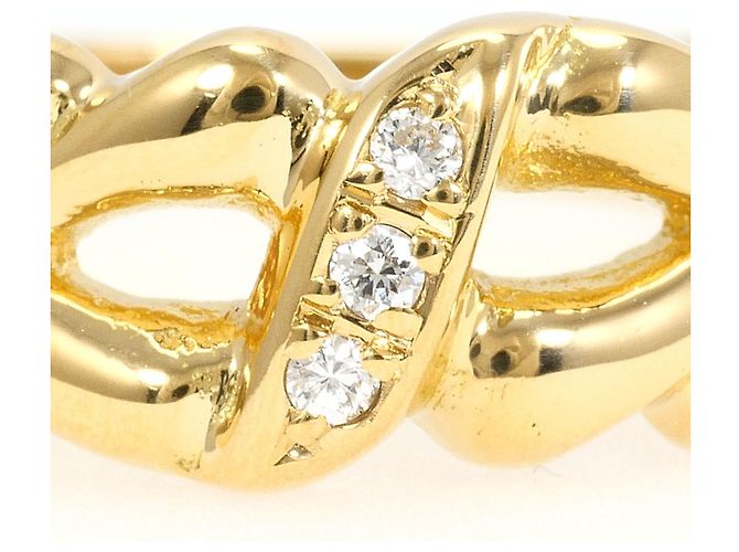 Autre Marque Anello a fascia in oro giallo 18K con diamante D'oro - vista 2