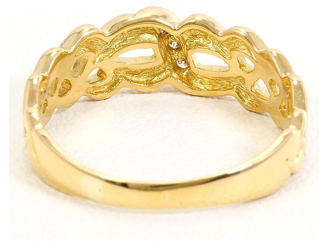 Autre Marque Anello a fascia in oro giallo 18K con diamante D'oro - vista 4