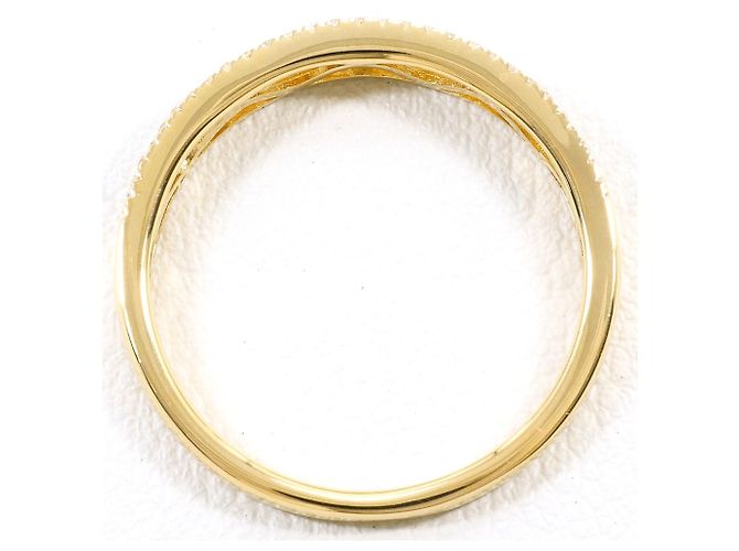 Autre Marque Anello a fascia in oro giallo 18K con diamante D'oro - vista 2