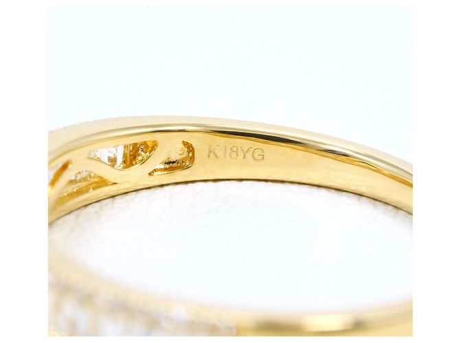 Autre Marque Anello a fascia in oro giallo 18K con diamante D'oro - vista 4