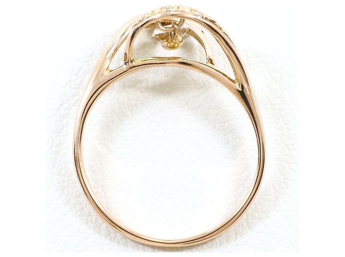 Autre Marque Anello fede in oro rosa 18K con diamante D'oro - vista 2