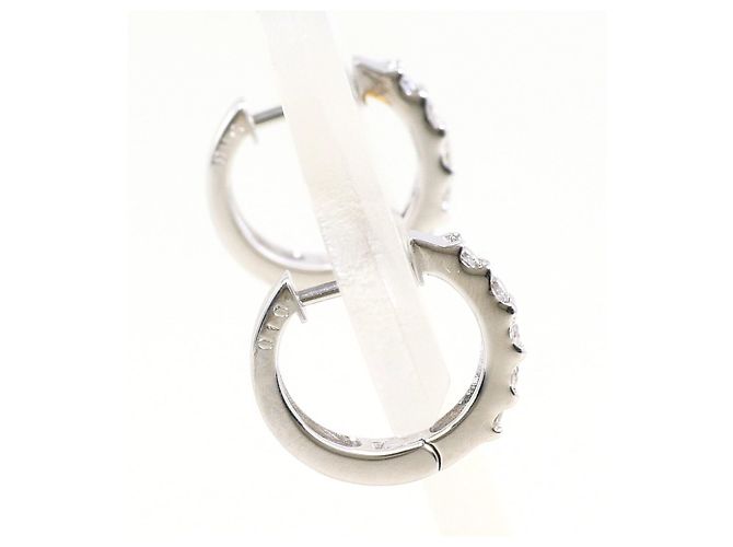 Autre Marque Orecchini a cerchio in oro bianco 18K con diamanti D'oro - vista 2