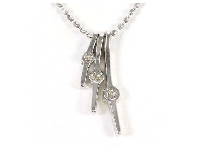 Autre Marque Colar de ouro branco 18K e diamantes Dourado - vista 3