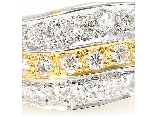 Autre Marque Bague alliance en or 18K avec diamant Doré - vue 2