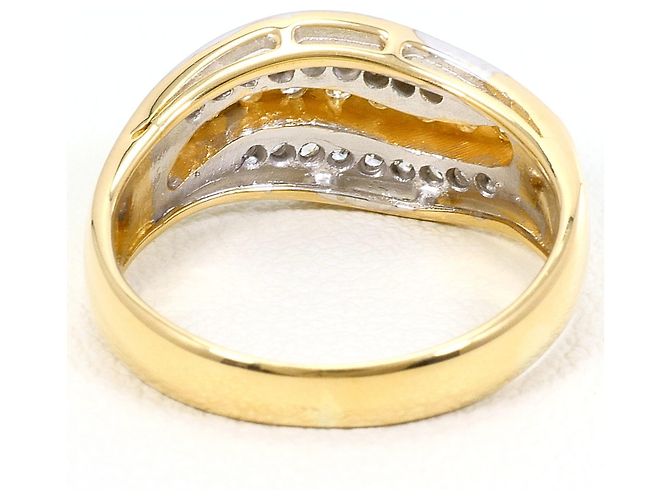 Autre Marque Bague alliance en or 18K avec diamant Doré - vue 4