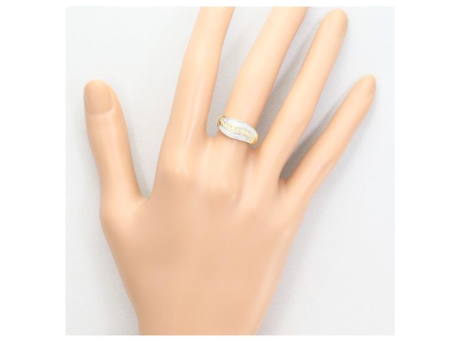 Autre Marque Bague alliance en or 18K avec diamant Doré - vue 6