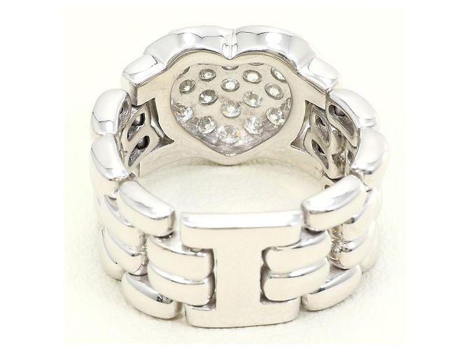 Autre Marque Anillo alianza de oro blanco 18K con diamante Dorado - vista 4