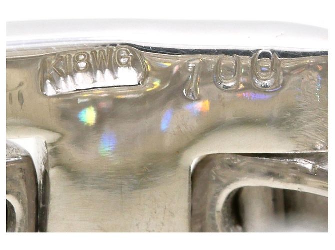 Autre Marque Anillo alianza de oro blanco 18K con diamante Dorado - vista 5