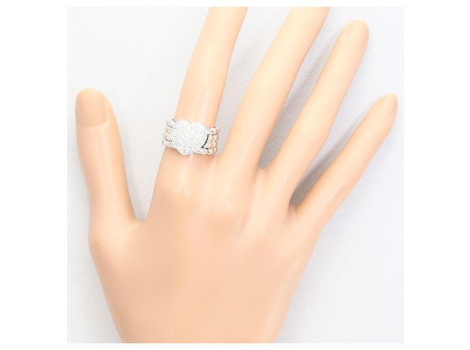 Autre Marque Anillo alianza de oro blanco 18K con diamante Dorado - vista 6
