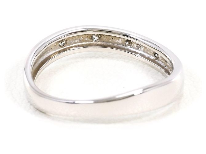 Autre Marque Anello fede in oro bianco 18K con diamante D'oro - vista 3