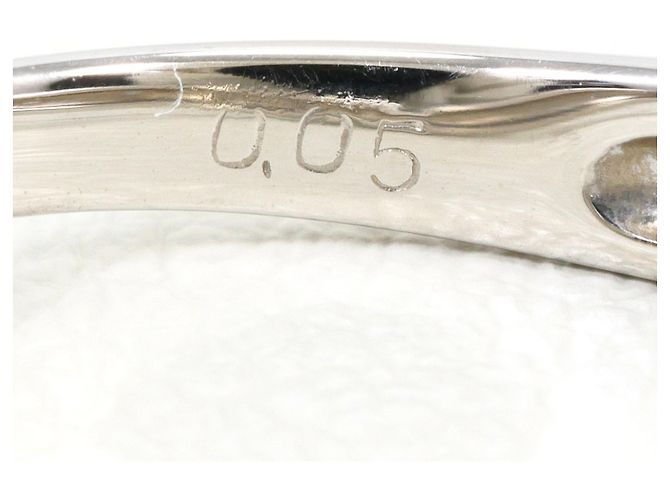 Autre Marque Anello fede in oro bianco 18K con diamante D'oro - vista 5