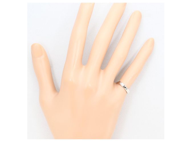 Autre Marque Anello fede in oro bianco 18K con diamante D'oro - vista 6