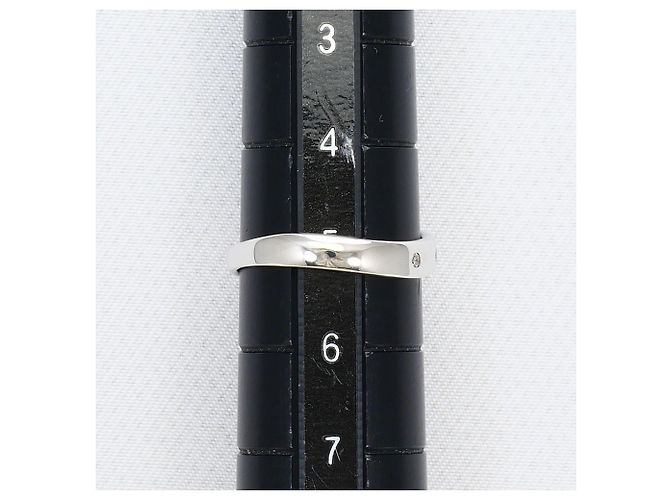 Autre Marque Anello fede in oro bianco 18K con diamante D'oro - vista 7