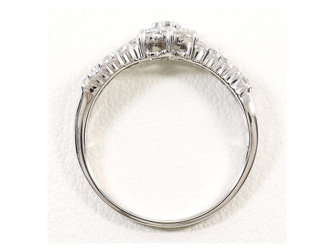 Autre Marque Anello fede in oro bianco 18K con diamante D'oro - vista 2