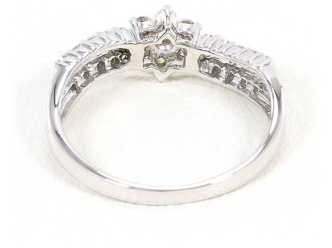 Autre Marque Anello fede in oro bianco 18K con diamante D'oro - vista 3