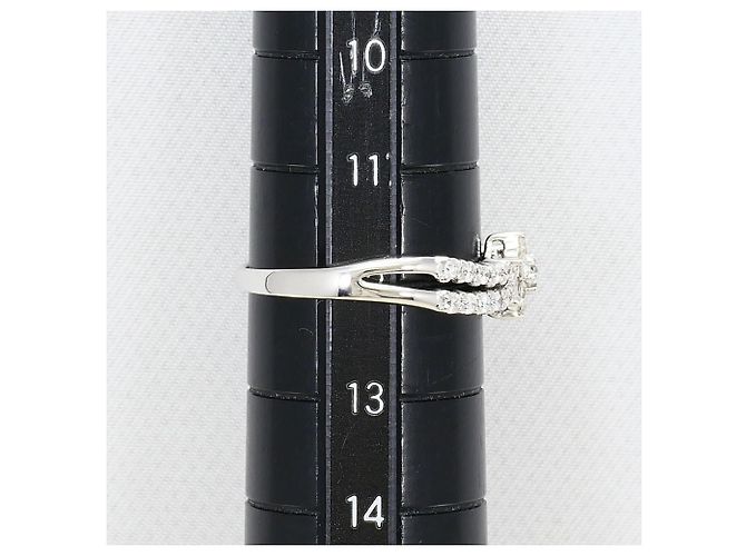 Autre Marque Anello fede in oro bianco 18K con diamante D'oro - vista 7