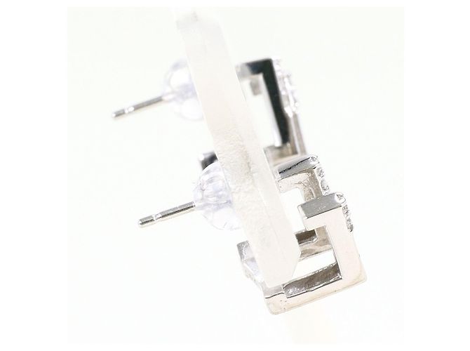 Autre Marque Stecker-Ohrringe aus 14K Weißgold mit Diamanten Golden - Ansicht 2