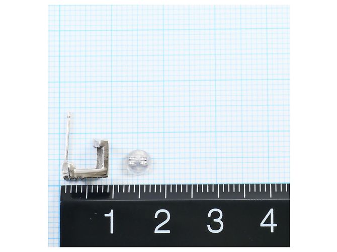Autre Marque Stecker-Ohrringe aus 14K Weißgold mit Diamanten Golden - Ansicht 3