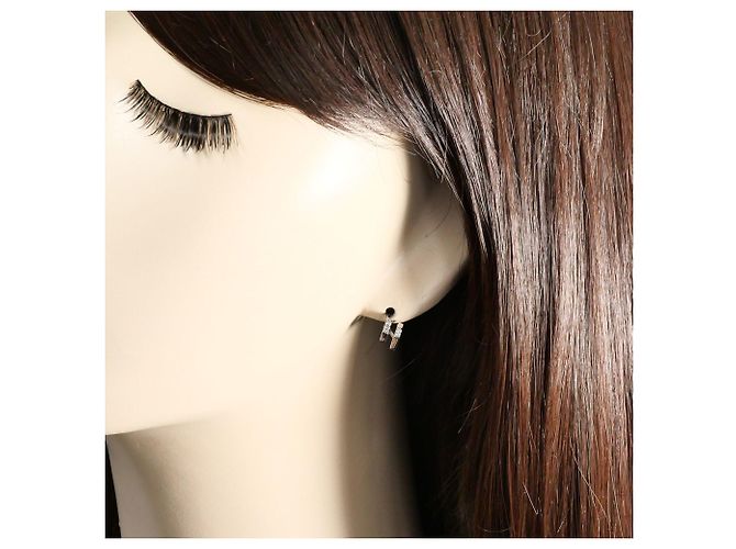 Autre Marque Stecker-Ohrringe aus 14K Weißgold mit Diamanten Golden - Ansicht 4