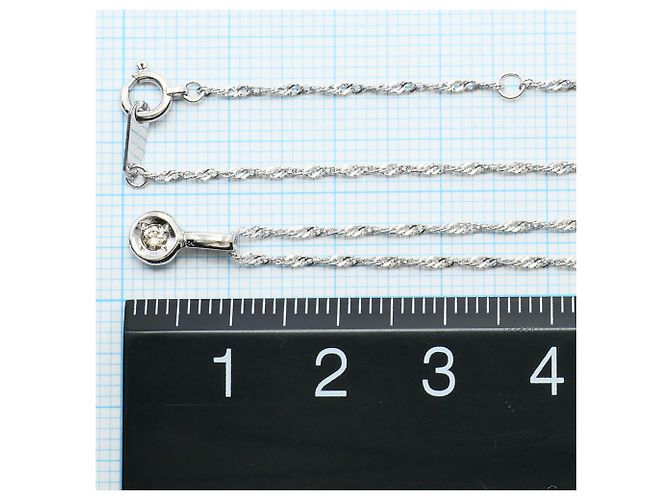 Autre Marque Collar de oro blanco 14K con diamante Dorado - vista 4