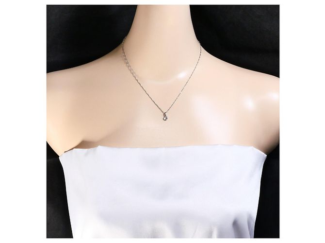 Autre Marque Collar de oro blanco 14K con diamante Dorado - vista 5