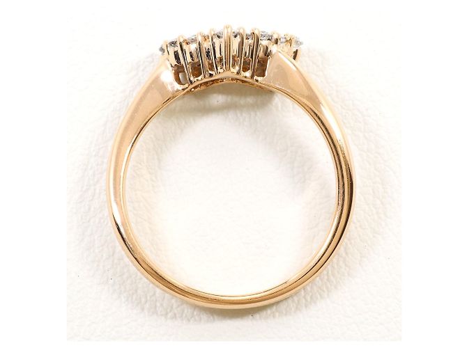 Autre Marque Anel aliança em ouro rosa 18K com 1 diamante Dourado - vista 3