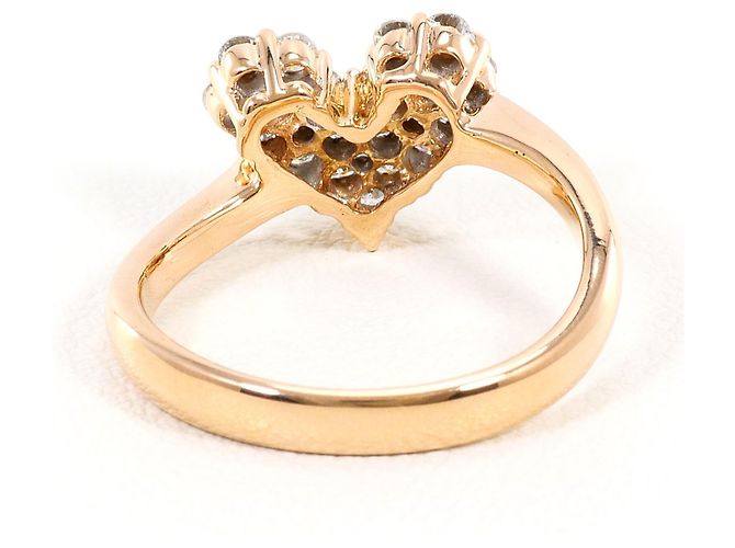 Autre Marque Anel aliança em ouro rosa 18K com 1 diamante Dourado - vista 4
