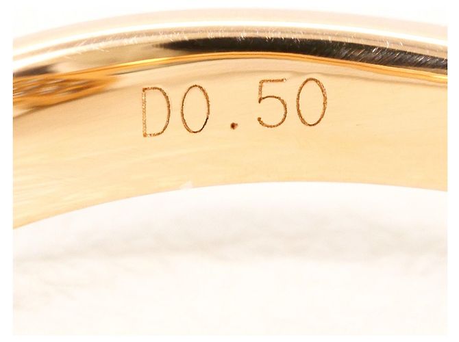 Autre Marque Anel aliança em ouro rosa 18K com 1 diamante Dourado - vista 6