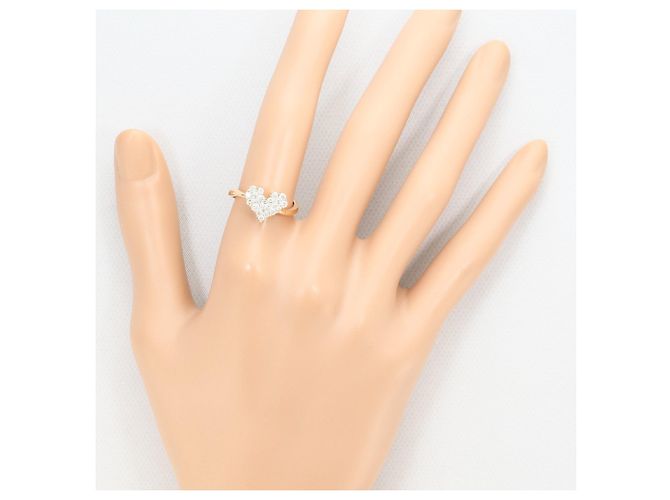 Autre Marque Anel aliança em ouro rosa 18K com 1 diamante Dourado - vista 7