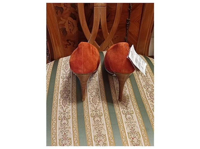 Zara Orange Wildleder Peep-Toe Pumps - Ansicht 2