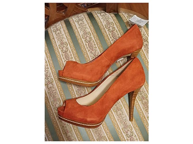 Zara Orange Wildleder Peep-Toe Pumps - Ansicht 3