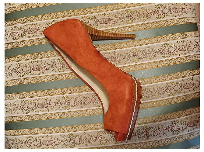 Zara Orange Wildleder Peep-Toe Pumps - Ansicht 7