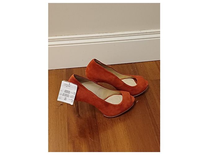 Zara Orange Wildleder Peep-Toe Pumps - Ansicht 9