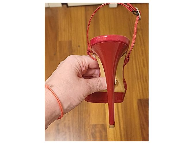Le Silla rote Lackleder-Plateau-Sandaletten - Ansicht 5