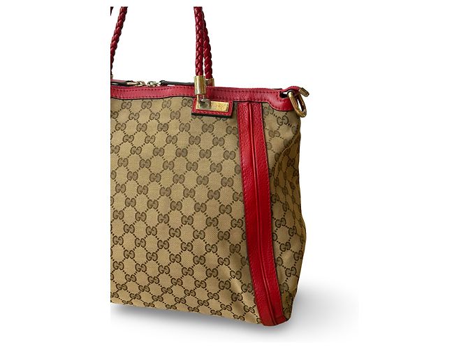 Borsa a tracolla Gucci in pelle rossa Rosso - vista 3