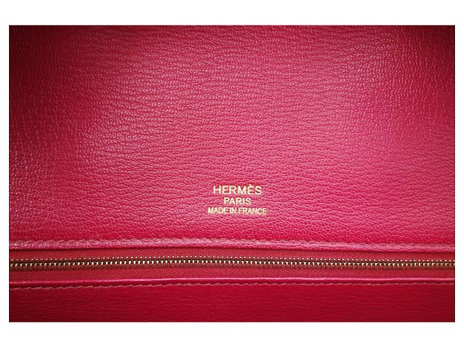 Borsa Hermès Birkin 35 Ghillies in Pelle Tadelakt Rosso - vista 8