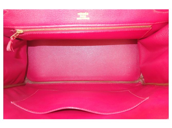 Borsa Hermès Birkin 35 Ghillies in Pelle Tadelakt Rosso - vista 9