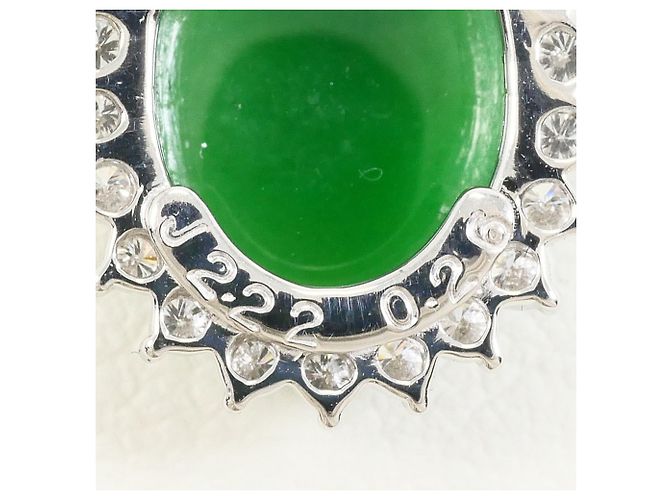 Autre Marque Collana in platino con diamante e giadaite - vista 4