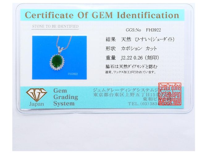 Autre Marque Collana in platino con diamante e giadaite - vista 7